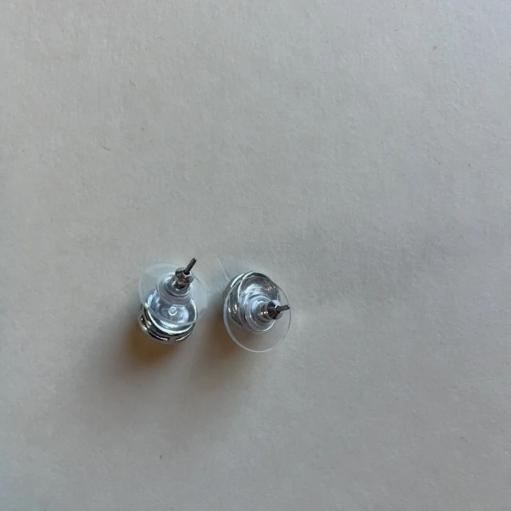 Silver Faux Diamond Stud Earrings Jewelry